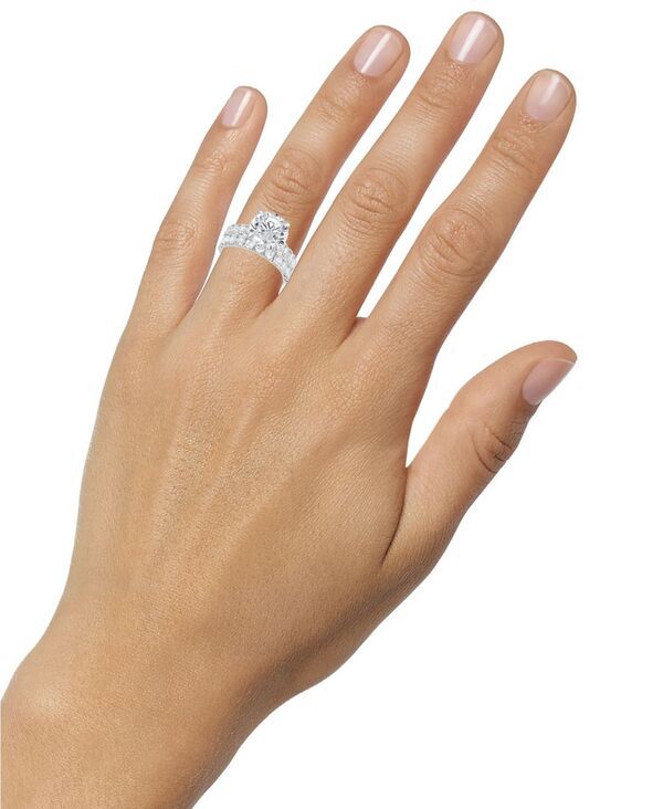 バッジェリーミシュカ レディース アクセサリー リング Badgley Mischka Certified Lab Grown Diamond Bridal Set 6 ctw in 14k White Yellow orose White Gold ホワイト