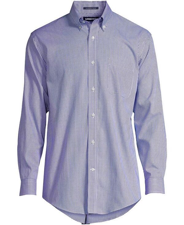 ランズエンド メンズ トップス シャツ ボタンダウン コットン ダウン Lands End Mens Tailored Fit No Iron Pattern Supima Cotton Pinpoint Buttondown Collar Dress Shi