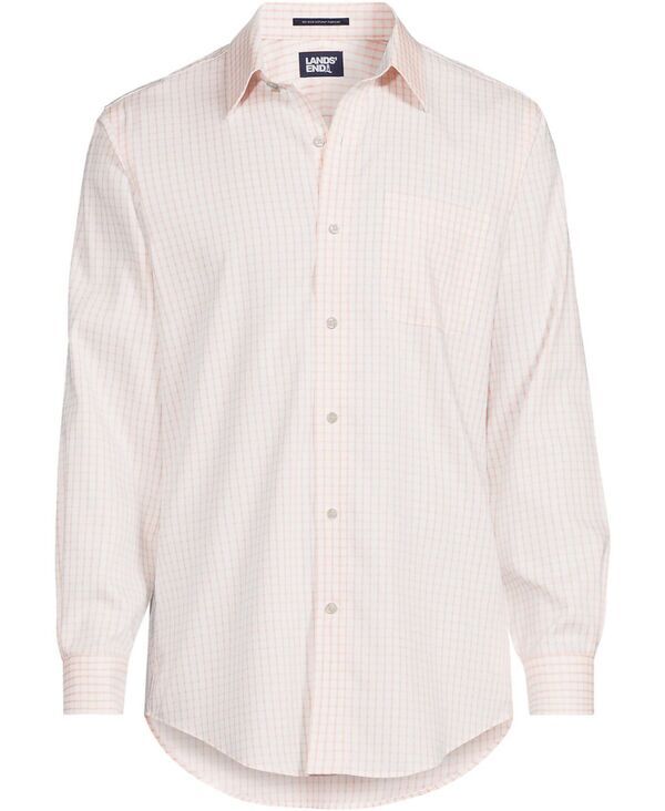 ランズエンド メンズ トップス シャツ Lands End Mens Patterno Iron Supima Pinpoint Straight Collar Dresshirtinted peach windowpanes ピーチ ランズエンド メンズ トップス シャツ Lands End Mens Patterno Iron Supima Pinpoint Straight Collar Dresshirtinted peach windowpanes ピーチ