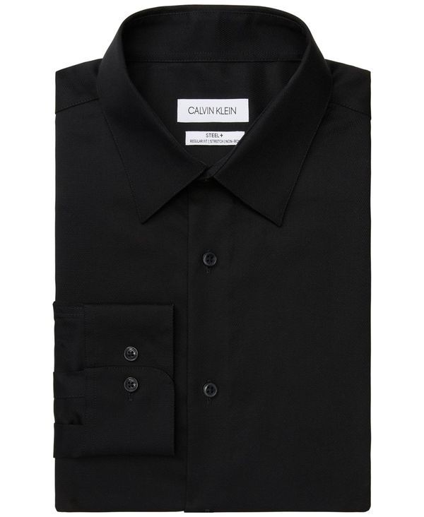 カルバンクライン メンズ トップス シャツ Calvin Klein Mens ClassicRegular NonIron Stretch Performance Dress Shirt Black ブラック