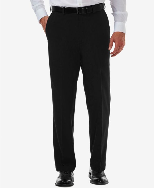 ハガー メンズ ボトムス カジュアルパンツ パンツ Haggar Mens Cool 18 PROreg ClassicFit Expandable Waist Flat Front Stretch Dress Pants Black ブラック