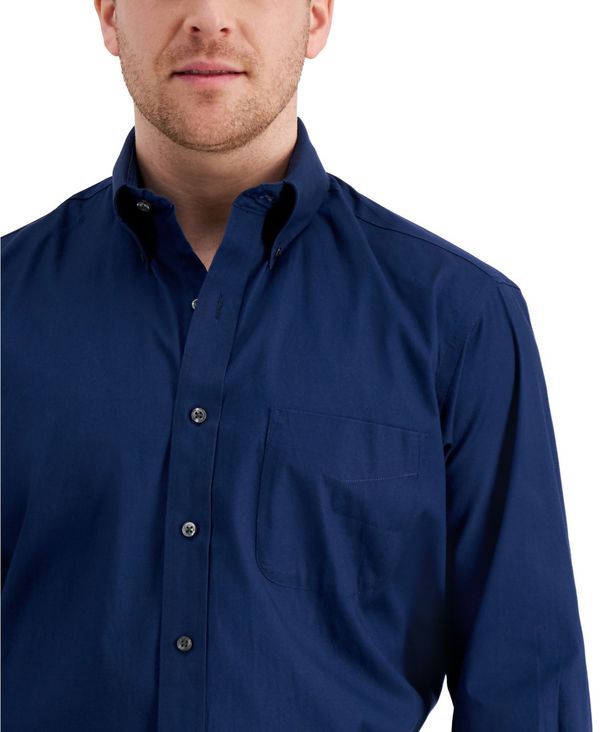 クラブルーム メンズ トップス シャツ レギュラーフィット Club Room Mens Regular Fit Pinpoint Dress Shirt Deep Ocean
