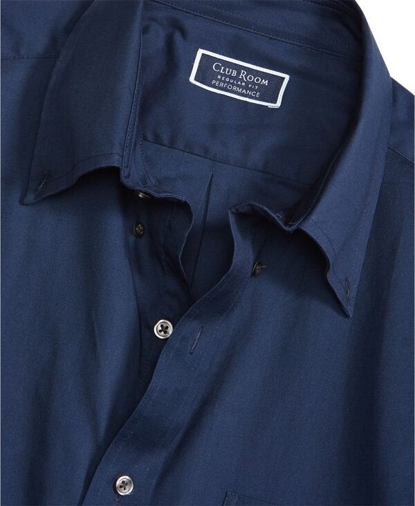 クラブルーム メンズ トップス シャツ レギュラーフィット Club Room Mens Regular Fit Pinpoint Dress Shirt Deep Ocean