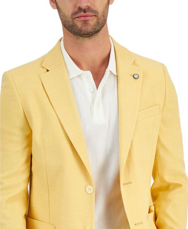 ナウティカ メンズ アウター ジャケット・ブルゾン コート Nautica Mens ModernFit Active Stretch Woven Solid Sport Coat Pale Yellow イエロー