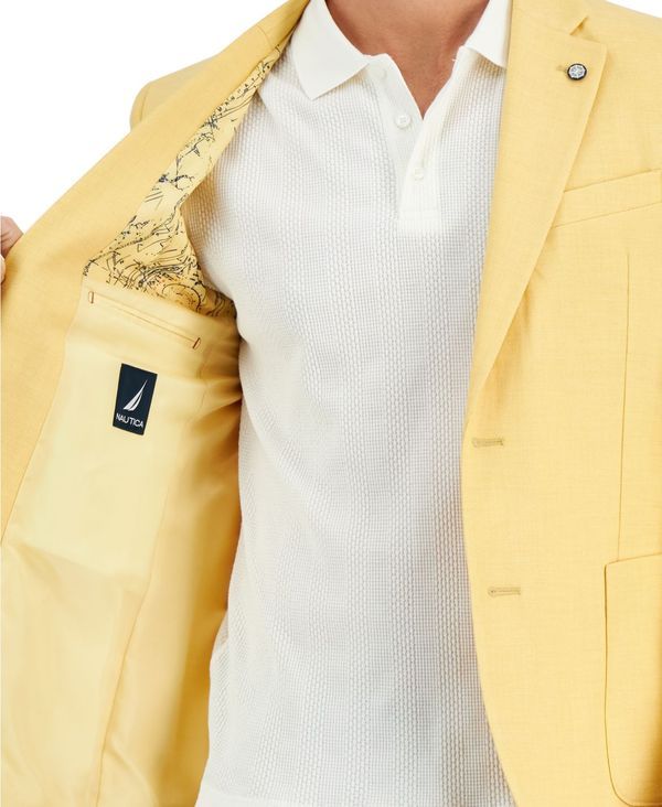 ナウティカ メンズ アウター ジャケット・ブルゾン コート Nautica Mens ModernFit Active Stretch Woven Solid Sport Coat Pale Yellow イエロー
