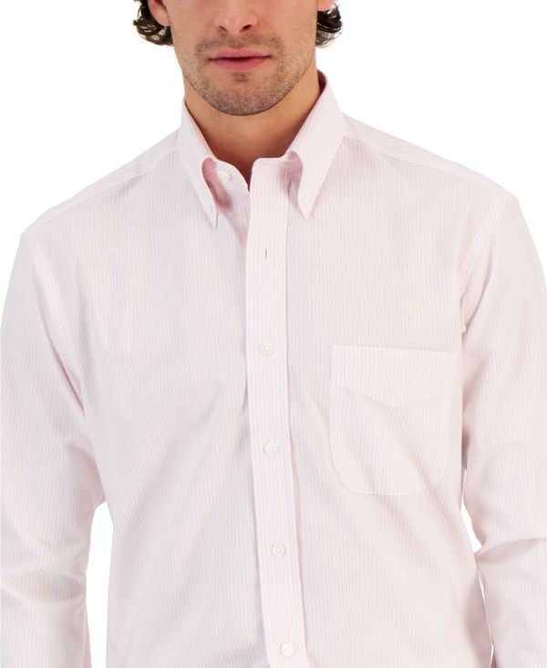 クラブルーム メンズ トップス シャツ レギュラーフィット Club Room Mens Regular Fit University Stripe Dress Shirt Orchid Pink ピンク