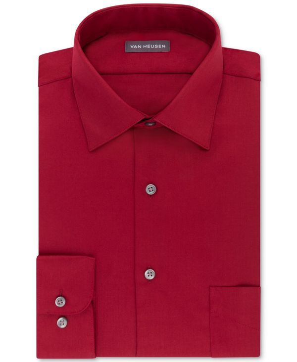 ヴァンハウセン メンズ トップス シャツ レギュラーフィット Tシャツ Van Heusen Mens ClassicRegular Fit Stretch Wrinkle Free Sateen Dress Shirt Red レッド