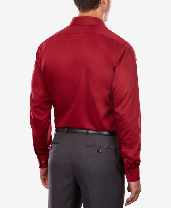 ヴァンハウセン メンズ トップス シャツ レギュラーフィット Tシャツ Van Heusen Mens ClassicRegular Fit Stretch Wrinkle Free Sateen Dress Shirt Red レッド