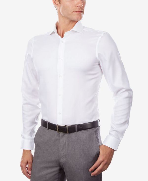 カルバンクライン メンズ トップス シャツ Calvin Klein Mens SlimFit NonIron Stretch Performance Dress Shirt White ホワイト カルバンクライン メンズ トップス シャツ Calvin Klein Mens SlimFit NonIron Stretch Performance Dress Shirt White ホワイト