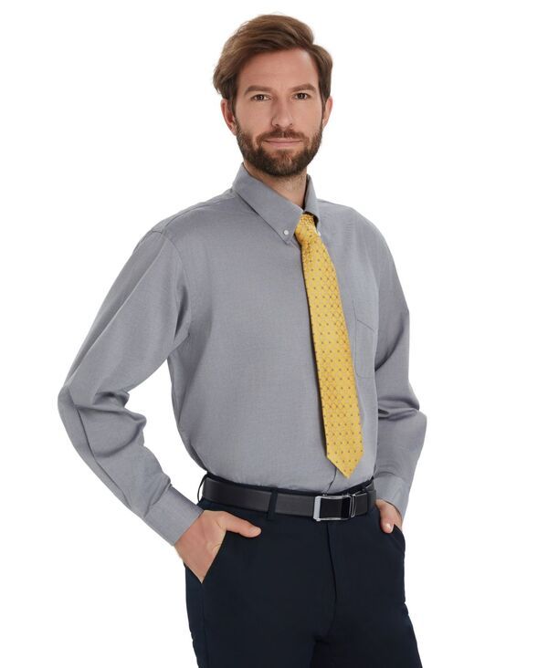 クラブルーム メンズ トップス シャツ Club Roomens Pinpoint Button Front Solidresshirt Gray グレー
