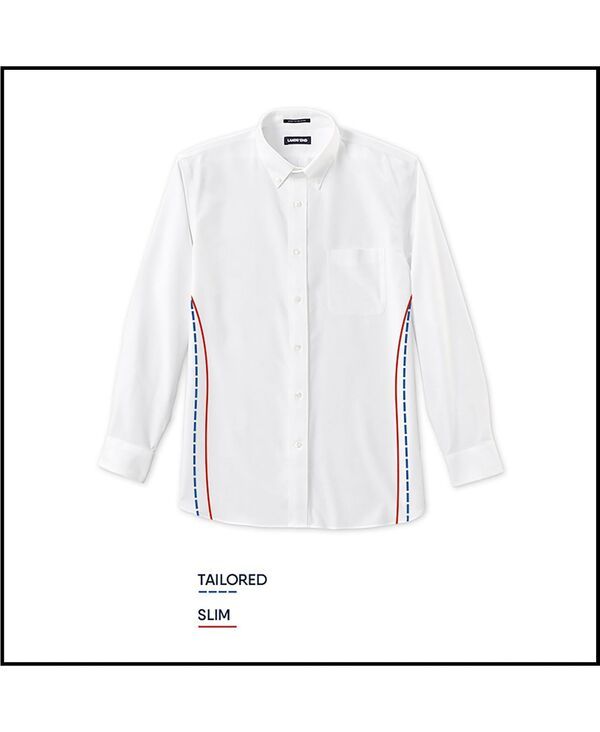ランズエンド メンズ トップス シャツ Lands End Mens Solid No Iron Supima Pinpoint Straight Collar Dress Shirt Light blue ブルー