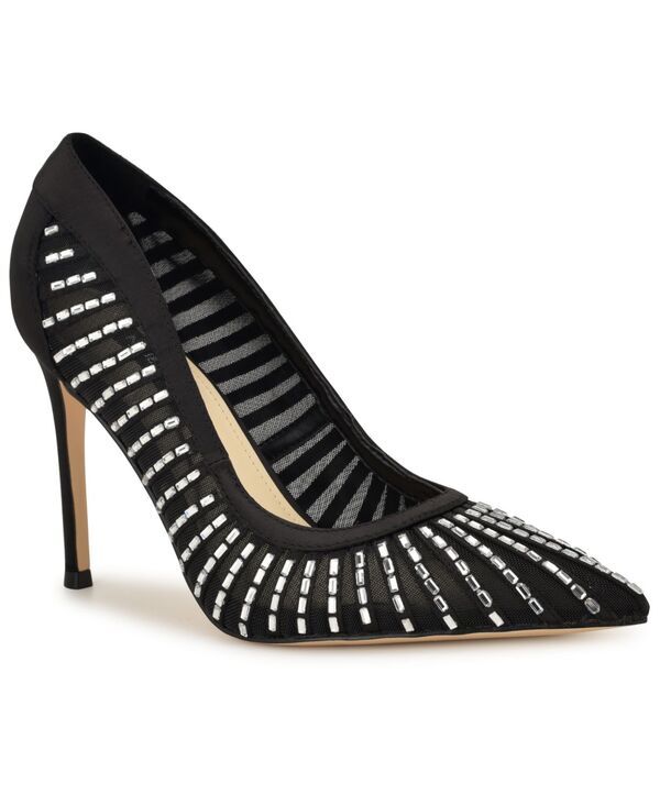 ナインウェスト レディース シューズ パンプス メッシュ Nine West Womens Feresah Embellished Mesh Stiletto Dress Pumps Black Mesh ブラック