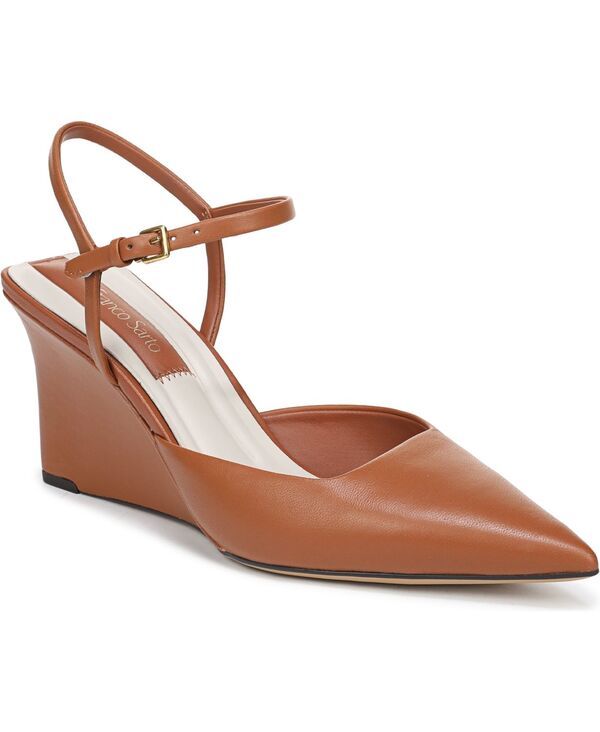 フランコサルト レディース シューズ パンプス Franco Sarto Womens Cherie Pointed Toe Strappy Pumps Cognac Leather