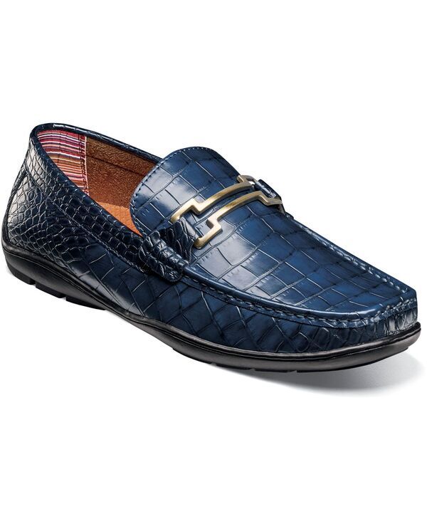 ステイシーアダムス メンズ シューズ スリッポン・ローファー Stacy Adams Mens Embrey Moc Toe Bit Slip On Loafer Navy ネイビー