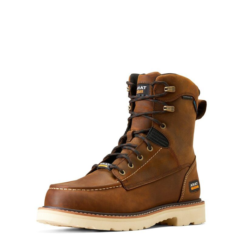アリアト メンズ シューズ ブーツ・レインブーツ Ariat Rebar Lift 8 Waterproof Composite Toe Work Boots Distressed Brow