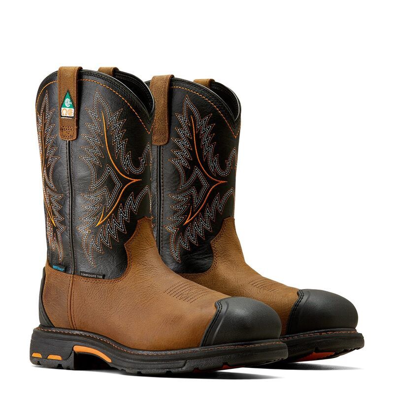 アリアト メンズ シューズ ブーツ・レインブーツ Ariat WorkHog CSA XTR Waterproof Composite Toe Work Boot Rye Brown ブラウン