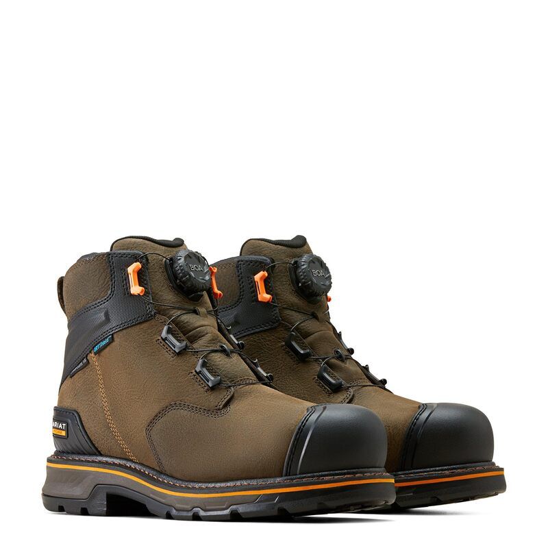 アリアト メンズ シューズ ブーツ・レインブーツ Ariat Stump Jumper 6 BOA Waterproof Composite Toe Work Boot Iron Coffee コーヒー
