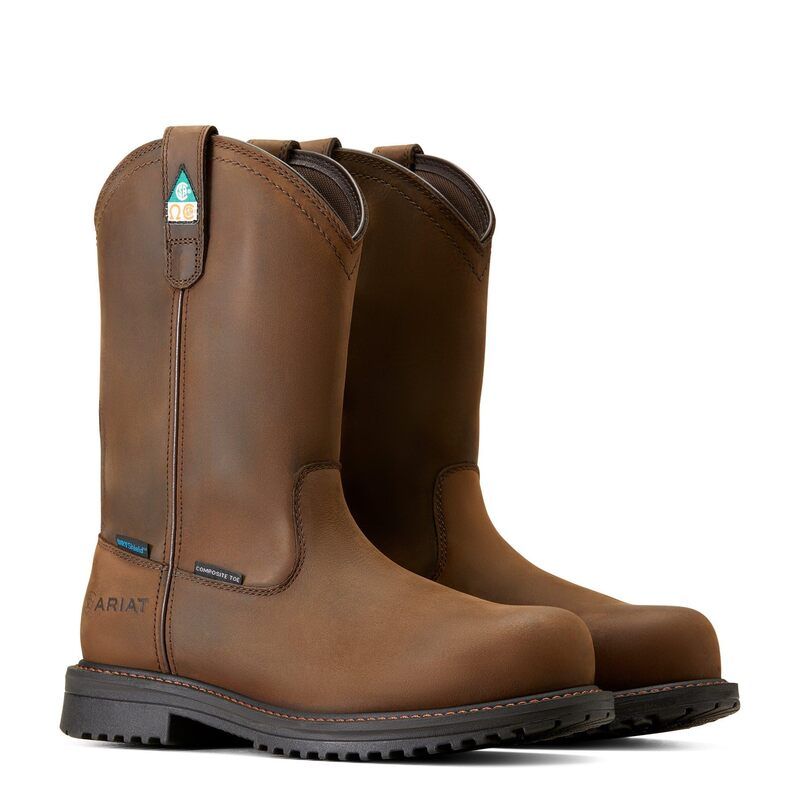 アリアト メンズ シューズ ブーツ・レインブーツ Ariat RigTEK II Waterproof Composite Toe Work Boots Oily Distressed