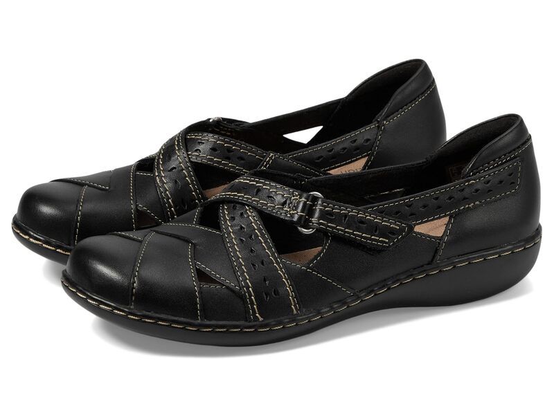 クラークス レディース シューズ サンダル Clarks Ashland Spin Q Black ブラック