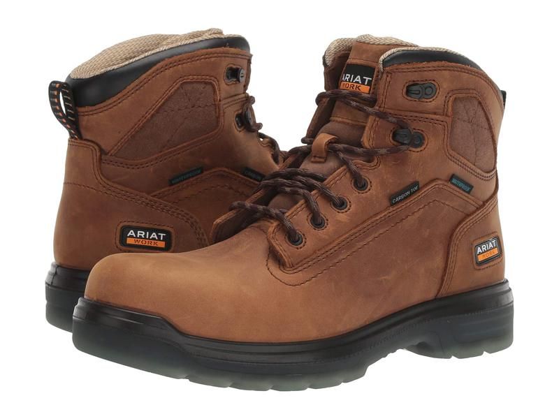 アリアト メンズ シューズ ブーツ・レインブーツ Ariat Turbo 6 Waterproof Carbon Toe Work Boot Aged Bark