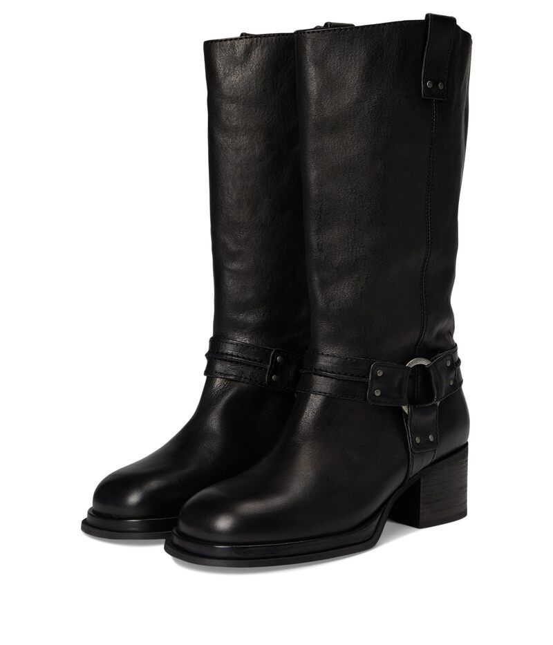 フリーピープル レディース シューズ ブーツ・レインブーツ Free People Anok Harness Moto Boots Black Distressed Le ブラック