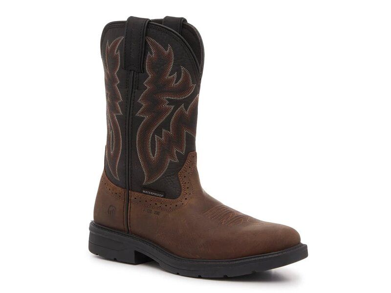 ウルヴァリン メンズ シューズ ブーツ・レインブーツ Tシャツ ブーツ Wolverine Rancher Level Waterproof Steel Toe Work Boot Mens BlackBrown ブラック