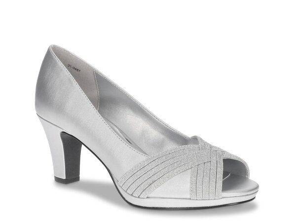 イージーストリート レディース シューズ パンプス プラットフォーム Easy Street Lavish Platform Pump Silver Satin シルバー