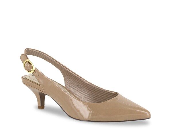 イージーストリート レディース シューズ パンプス Easy Street Faye Pump Beige Patent ベージュ