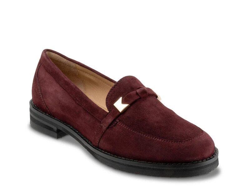 トロッターズ レディース シューズ スリッポン・ローファー Trotters Femi Loafer Burgundy Suede バーガンディ