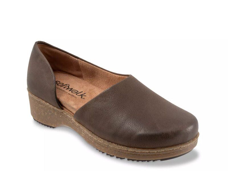 ソフトウォーク レディース シューズ スリッポン・ローファー Softwalk Addie SlipOn Dark Brownubuck ブラウン