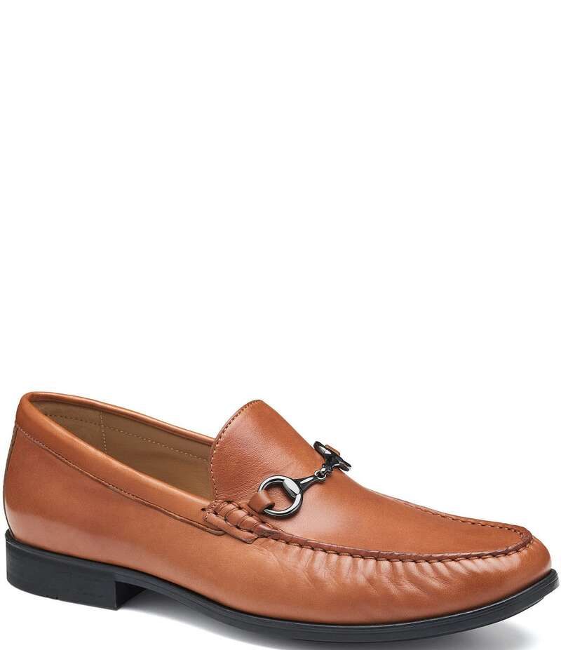 ジョンストンアンドマーフィー メンズ シューズ スリッポン・ローファー レザー ローファー Johnston Murphy Mens Harrison Leather Bit Buckle Slip On Loafers Cognac