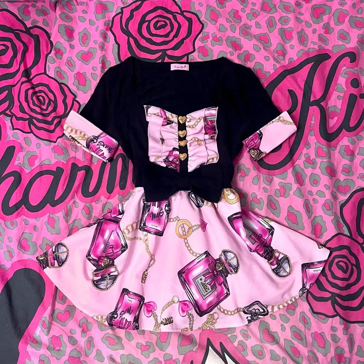 MA*RSマーズ BLACKPINK ハート ゴールド Perfume リボンワンピース 姫姉ギャル ピンター00s
