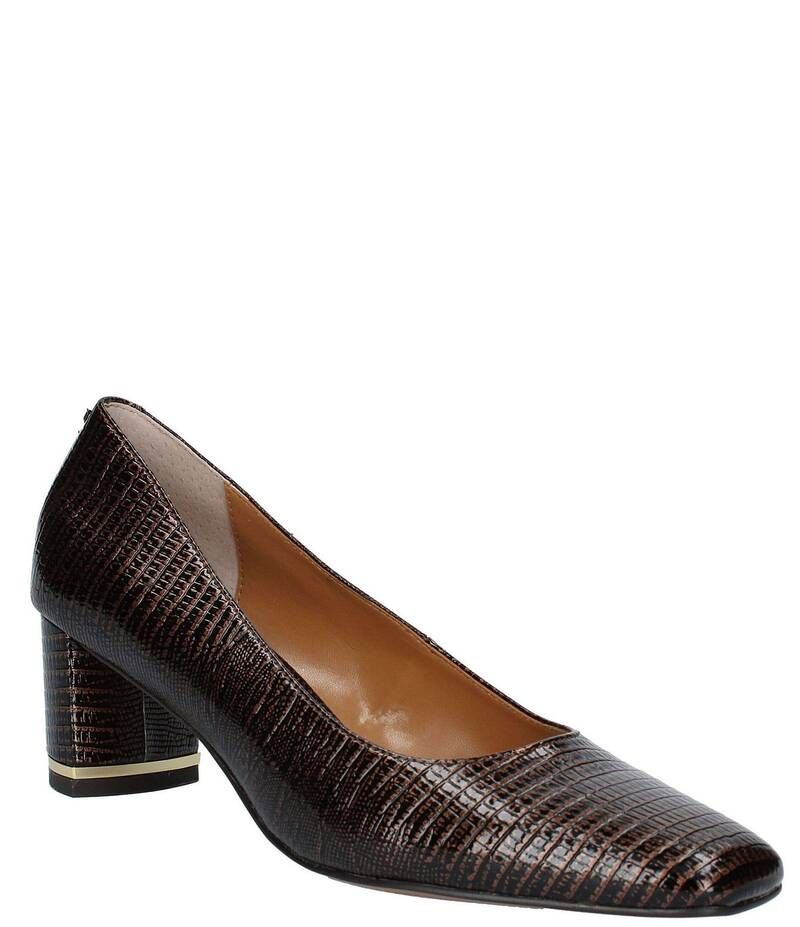 ジェイレニー レディース シューズ ヒール プリント J Renee Olivienne Lizard Print Pumps Cognac Plum プラム