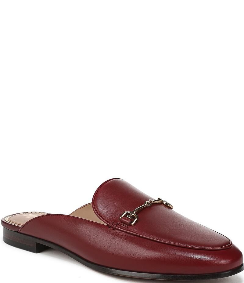 サムエデルマン レディース シューズ パンプス レザー ローファー Sam Edelman Linnie Leather Bit Buckle Flat Mule Loafers French Merlot
