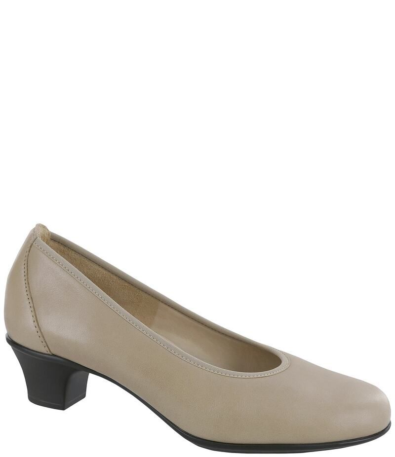 サス レディース シューズ パンプス レザー ヒール SAS Milano Leather Block Heel Pumps Crema