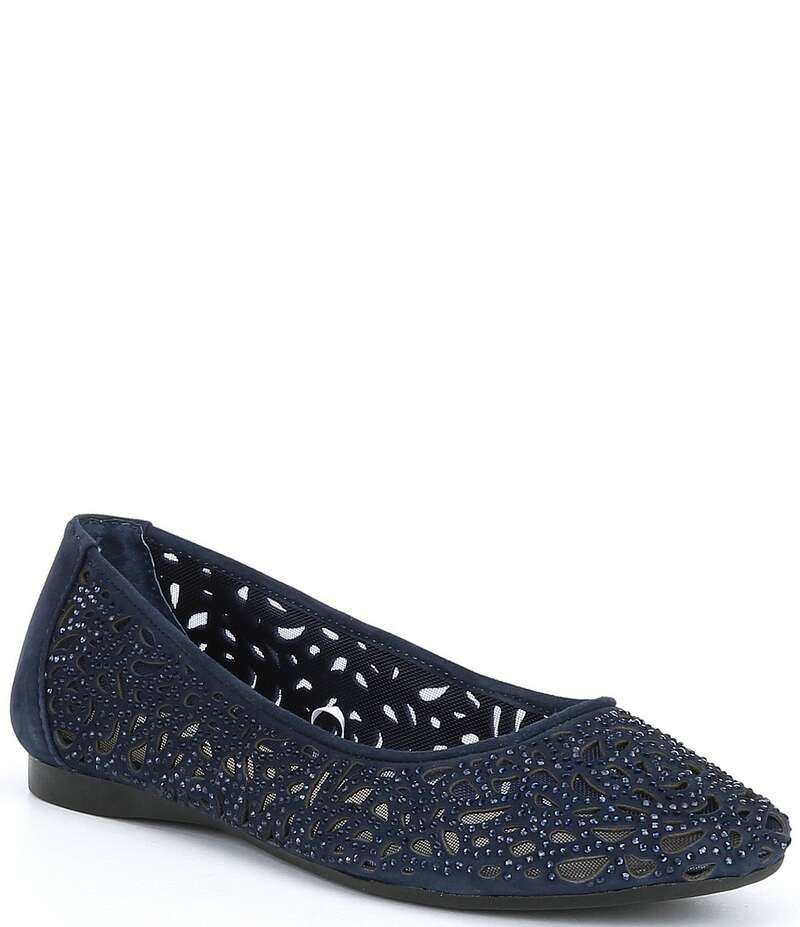 アレックスマリー レディース シューズ パンプス スエード Alex Marie Altana Suede LaserCut Rhinestone Flats Seaport Navy ネイビー