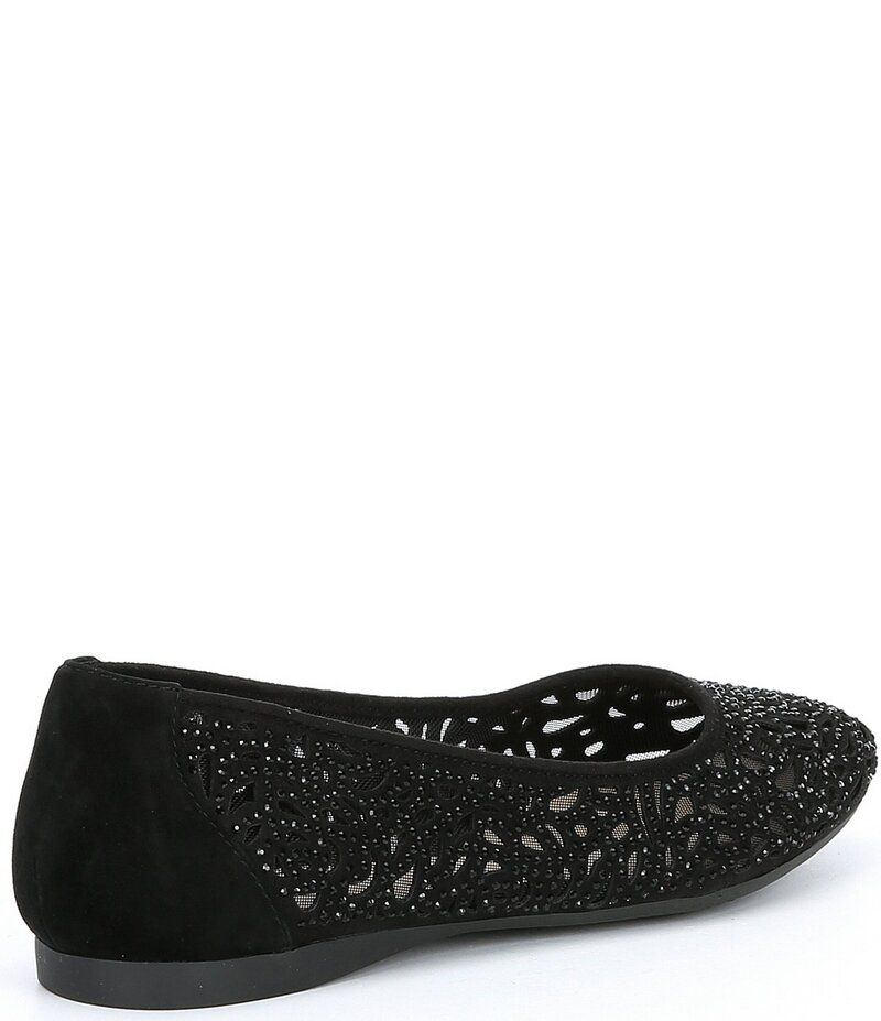 アレックスマリー レディース シューズ パンプス スエード Alex Marie Altana Suede LaserCut Rhinestone Flats Black ブラック