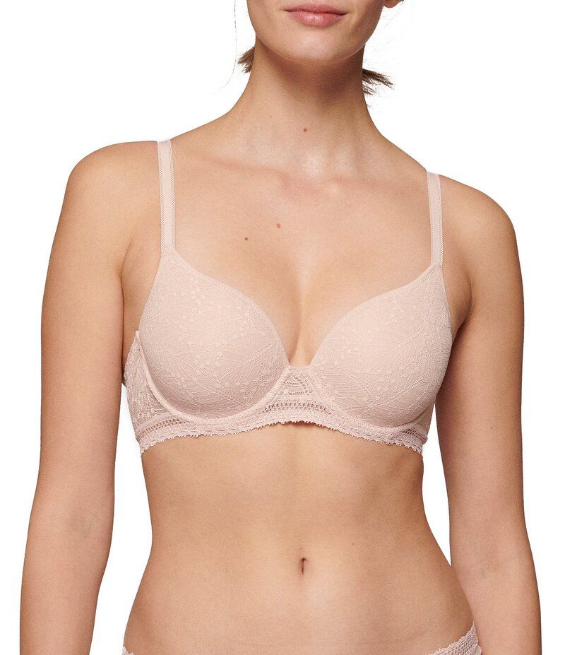 シモーヌペレール レディース アンダーウェア ブラジャー Tシャツ Simone Perele Comete 3D Plunging TShirt Bra Pinky Sand サンド