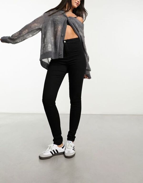 ノイジーメイ レディース ボトムス デニムパンツ ハイウエスト ジーンズ Noisy May Ella superhigh waist skinny jeans Black ブラック