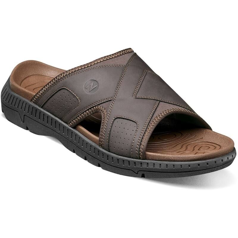 ノンブッシュ メンズ シューズ サンダル Nunn Bush Mens Laguna Slide Sandals Brown ブラウン