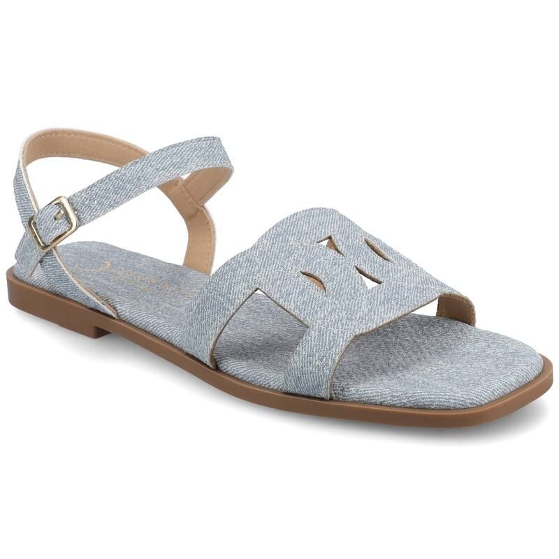 ジャーニー レディース シューズ サンダル アンクル Journee Womens Bridey Ankle Strap Sandals Denim デニム