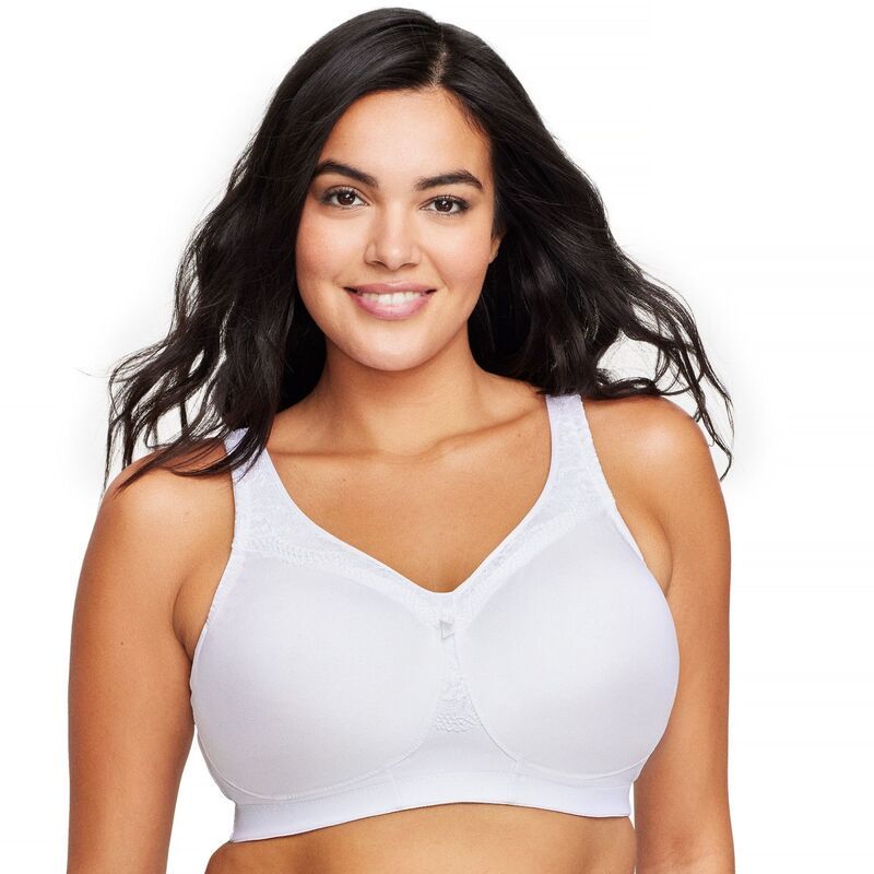 グラマライズ レディース アンダーウェア ブラジャー Glamorise MagicLift Seamless Everyday Wireless Bra 1007 White ホワイト