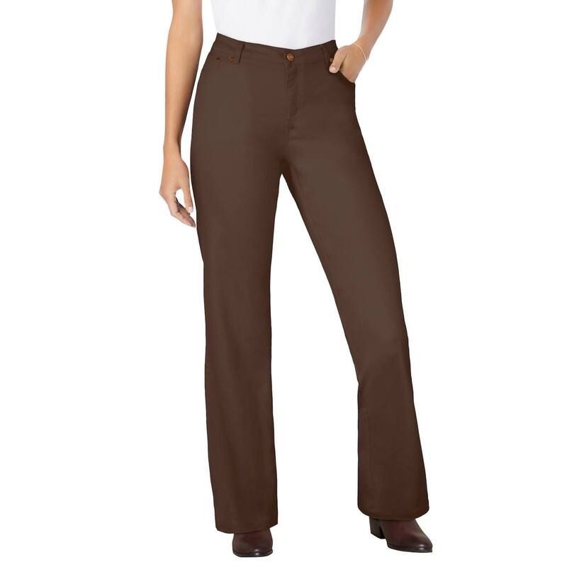 ウーマン ウィズイン レディース ボトムス デニムパンツ プラスサイズ トール Woman Within Womens Plusize Tall WideLeg Stretch Denim Jean Chocolate チョコレート