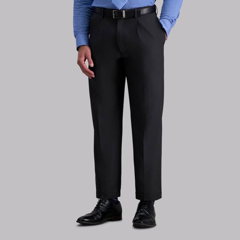ハガー メンズ ボトムス カジュアルパンツ プリーツ Mens Haggar eCLo Stria ClassicFit Hidden Expandable Waist Pleatedress Pants Charcoal チャコール