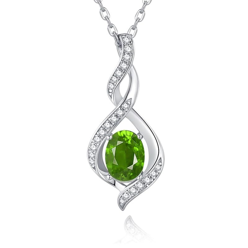 [Gemlanto] シルバー925 八月誕生石 ペリドット しずく ネックレス レディース 18金メッキ ラッピング済み プレゼント ギフト 誕生日
