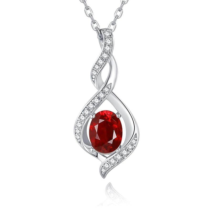 [Gemlanto] シルバー925 一月誕生石 ガーネット しずく ネックレス レディース 18金メッキ ラッピング済み プレゼント ギフト 誕生日