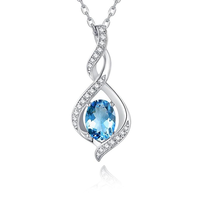 [Gemlanto] シルバー925 十一月誕生石 トパーズ しずく ネックレス レディース 18金メッキ ラッピング済み プレゼント ギフト 誕生日