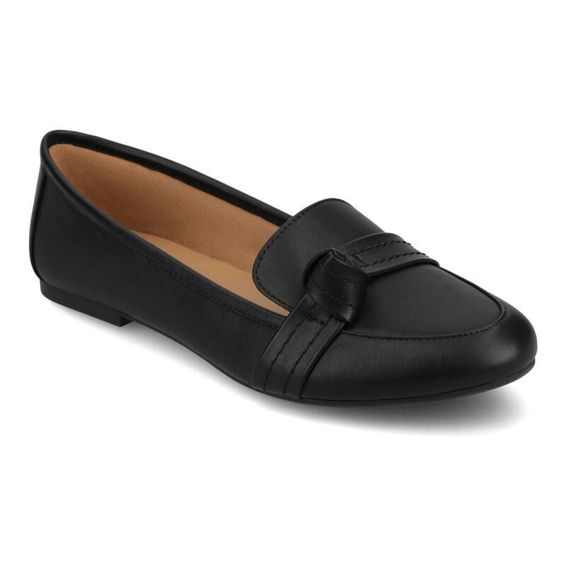 ジュルネ コレクション レディース シューズ スリッポン・ローファー Journee Collection Marci Womens Loafers Black Pu ブラック