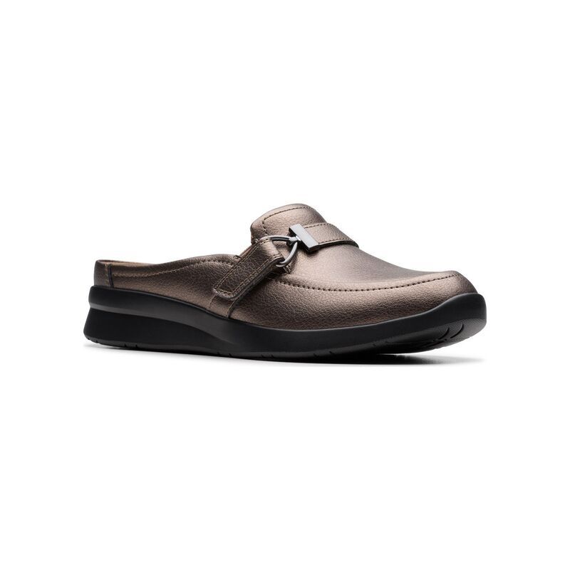 クラークス レディース シューズ サンダル Clarks Ellowyn Amelia WomenslipOn Mules Bronze Metallic メタリック