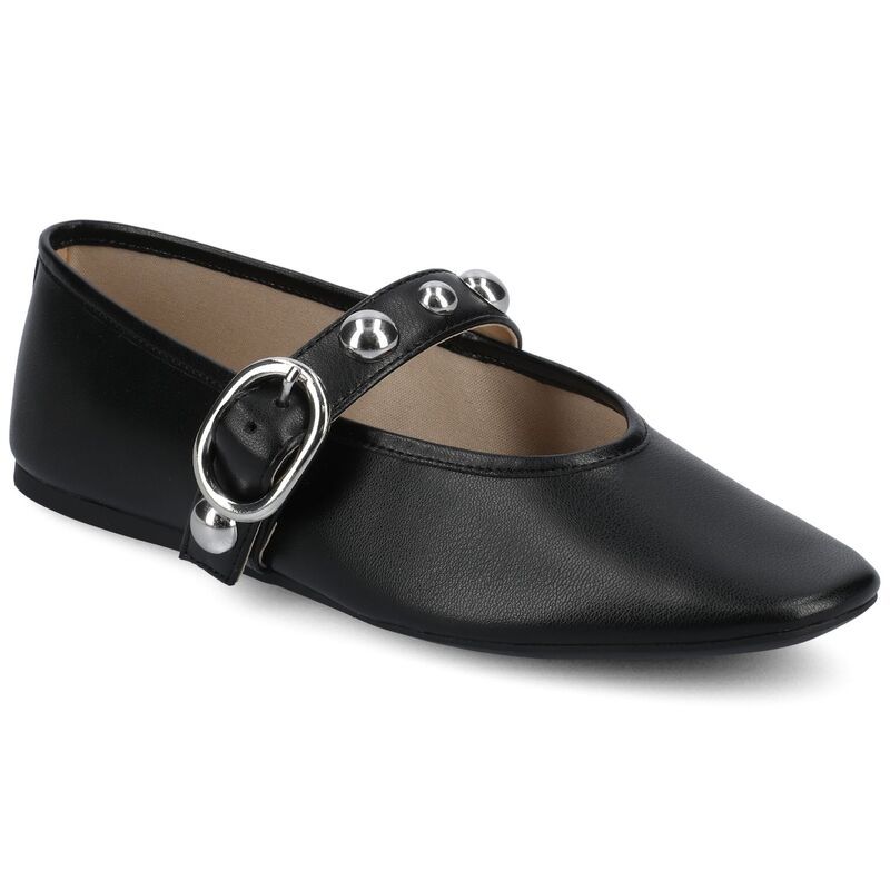 ジャーニー レディース シューズ サンダル Journee Naveah Womenstudded Pointed Toe Casual Ballet Flats Black ブラック